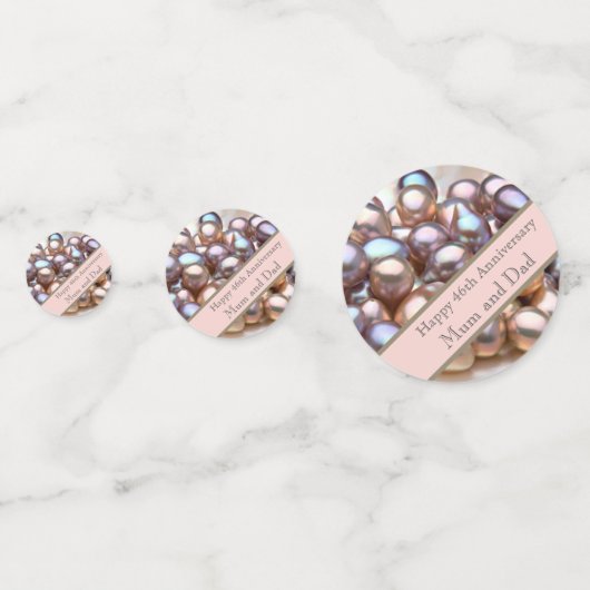 46th Wedding Jubileum Ceramic Ornament Confetti (Voorkanten)