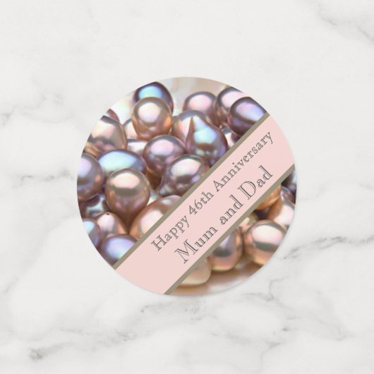 46th Wedding Jubileum Ceramic Ornament Confetti (Kleine voorkant)