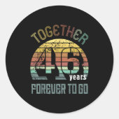 46th Years Wedding Anniversary For Couples Matchin Ronde Sticker (Voorkant)