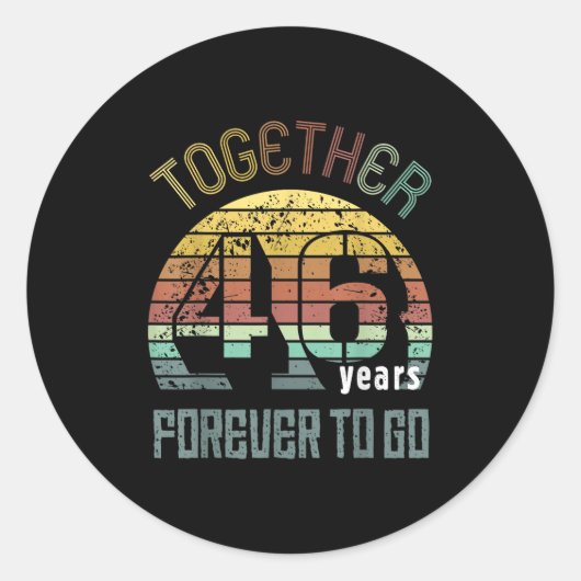 46th Years Wedding Anniversary For Couples Matchin Ronde Sticker (Voorkant)