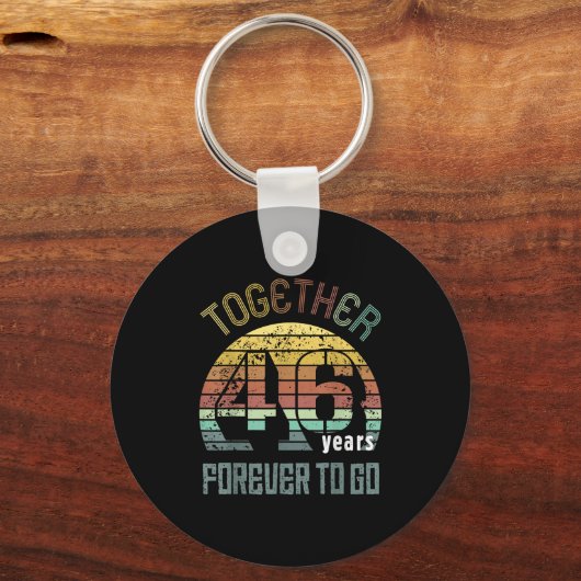 46th Years Wedding Anniversary For Couples Matchin Sleutelhanger (Voorkant)