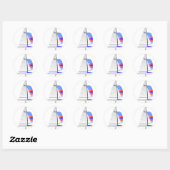 470 Racing Sailboat onedesign Olympische klasse Ronde Sticker (Vel)
