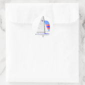 470 Racing Sailboat onedesign Olympische klasse Ronde Sticker (Tas)