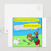 474 Cartoon met mannetjesmitten Briefkaart (Voorkant / Achterkant)