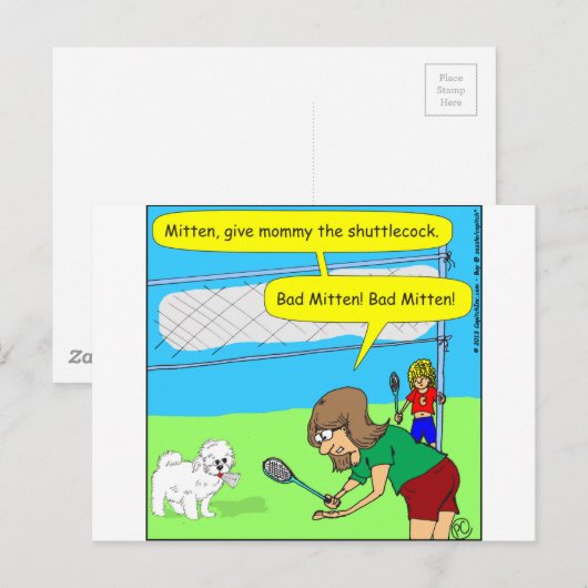 474 Cartoon met mannetjesmitten Briefkaart (Voorkant / Achterkant)