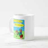 474 Cartoon met mannetjesmitten Koffiemok (Voorkant links)