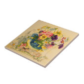 4779 Bluebird Vase met Pansies Tegeltje (Zijkant)