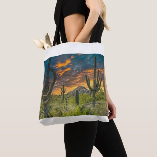 4792-2-woestijnlandschap bij zonsondergang tote bag (Dichtbij)