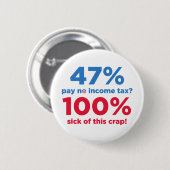 47% betaalt geen belastingen? ronde button 5,7 cm (Voorkant /achterkant)