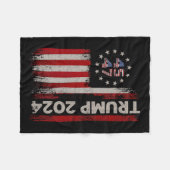 47 Donald Trump 2024 Amerikaanse vlag 2024 Verkiez Fleece Deken (Voorkant (Horizontaal))