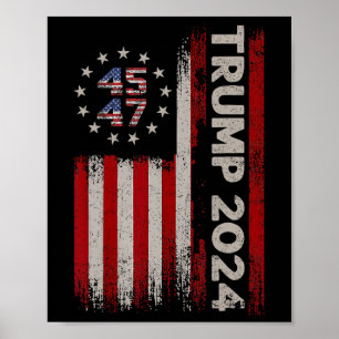 47 Donald Trump 2024 Amerikaanse vlag 2024 Verkiez Poster