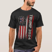 47 Donald Trump 2024 Amerikaanse vlag 2024 Verkiez T-shirt (Voorkant)