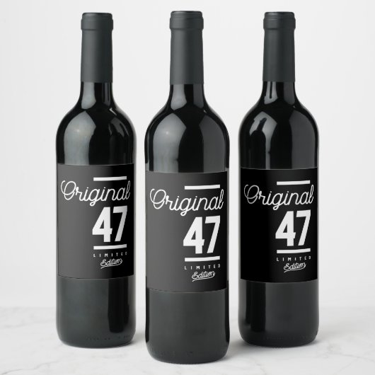 47 jaar - 47e verjaardag Funny Gift Wijn Etiket (Flessen)