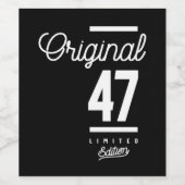 47 jaar - 47e verjaardag Funny Gift Wijn Etiket (Enkel label)