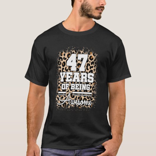 47 jaar Geweldige 47th Birthday Cute Leopa T-shirt (Voorkant)