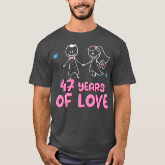 47 jaar Love Couples 47th Wedding Jubileum T-shirt