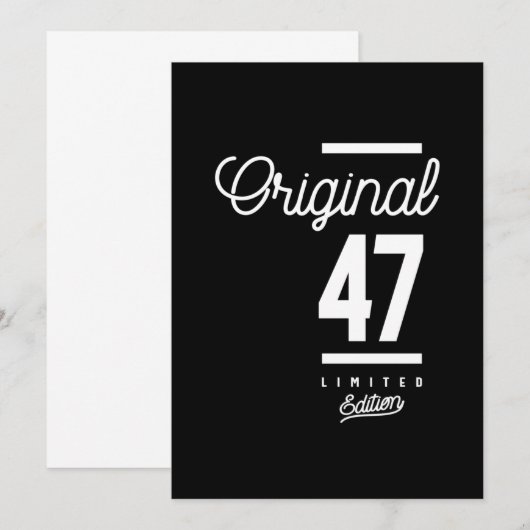 47 Jaar Oud - 47e Verjaardag Grappig Cadeau Kaart (Voorkant / Achterkant)