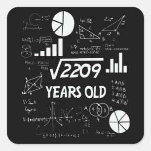 47 jaar oude Bday Wiskunde Teacher 47e verjaardags Vierkante Sticker
