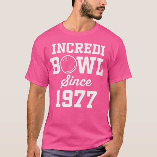 47 jaar oude bowler bowling 1977 47e verjaardag t-shirt (Voorkant)