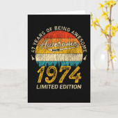 47 jaar oude dag 1974 Geweldige sinds 47e verjaard Kaart (Gele Bloem)