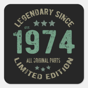 47 jaar oude dag Legend 47e verjaardag Vierkante Sticker