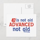 47 jaar Oude design Briefkaart (Voorkant / Achterkant)