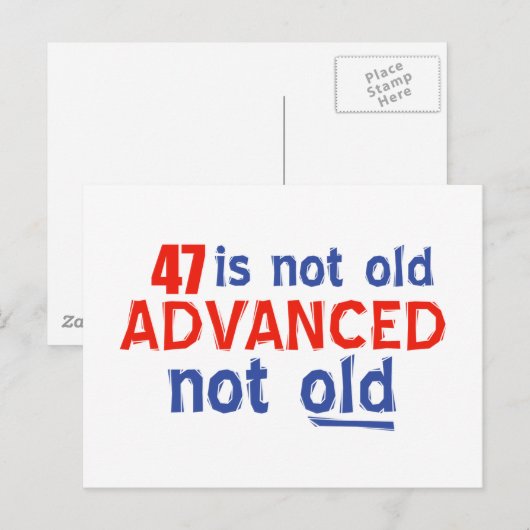 47 jaar Oude design Briefkaart (Voorkant / Achterkant)