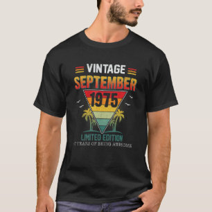 47 jaar oude Retro september 1975 47th Bir T-shirt