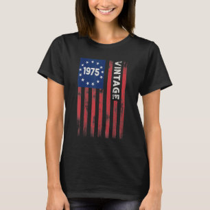 47 jaar oude Vintage 1975 Amerikaanse vlag 47e geb T-shirt