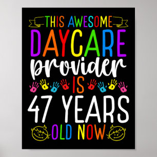47-jarige kinderdagverblijf verjaardag kinderopvan poster