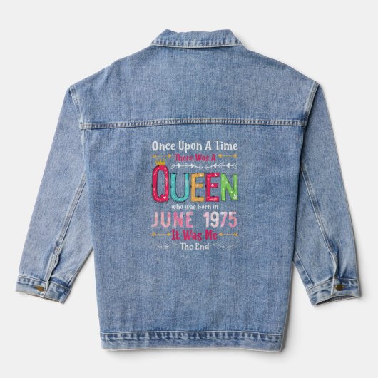 47-jarige meisjes 47e verjaardag koningin juni 197 denim jacket (Achterkant)