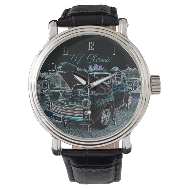 '47 Klassieke auto polshorloge Horloge (Voorkant)