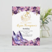 47 Paarse Meisje Modern 47ste Verjaardag Kaart (Staand voorkant)