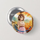 47_Plus 山形 織花 - Yamagata Orika Ronde Button 5,7 Cm (Voorkant /achterkant)