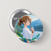 47_Plus 群馬 春風 - Gunma Haruka Ronde Button 5,7 Cm (Voorkant /achterkant)