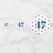 47 President rood wit en blauw sterren patriottisc Confetti (Achterkanten)