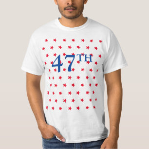 47 President rood wit en blauw sterren patriottisc T-shirt