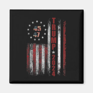 47 Trump 2024 Amerikaanse vlag 1 Magneet