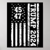 47 Trump 2024 Amerikaanse vlag 2 Poster (Voorkant)