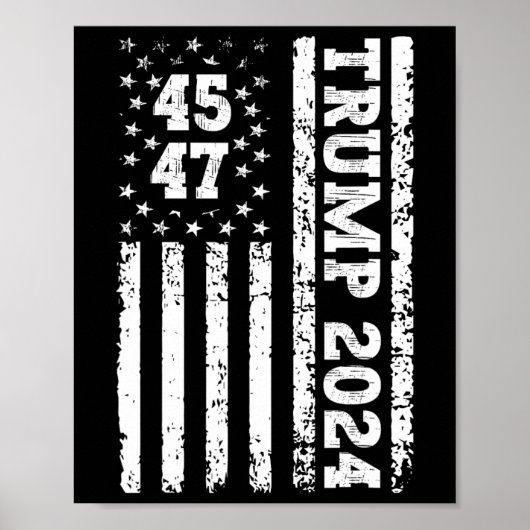 47 Trump 2024 Amerikaanse vlag 2 Poster (Voorkant)