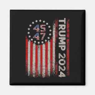 47 Trump 2024 Amerikaanse vlag 4 Magneet