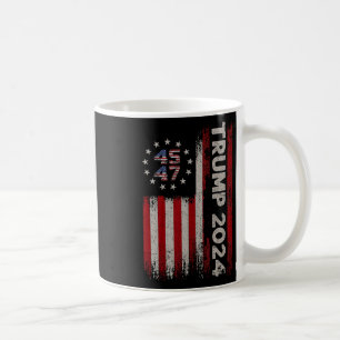 47 Trump 2024 Amerikaanse vlag (op rug) 1 Koffiemok