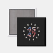 47 Trump 2024 Amerikaanse vlag (op rug) 1 Magneet (Voorkant / Achterkant)