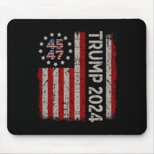 47 Trump 2024 Amerikaanse vlag (op rug) Muismat