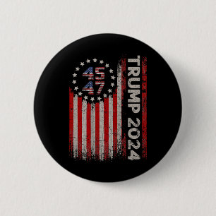 47 Trump 2024 Amerikaanse vlag Ronde Button 5,7 Cm