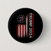 47 Trump 2024 Amerikaanse vlag Ronde Button 5,7 Cm (Voorkant)