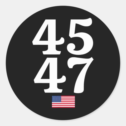 47 Trump 2024 Amerikaanse vlag Ronde Sticker (Voorkant)