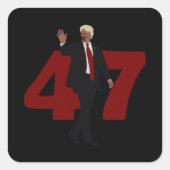 47 TRUMP 2024 VIERKANTE STICKER (Voorkant)