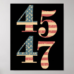 47 Trump 2024 Vlagsteun Trump 45 47 WOM Poster
