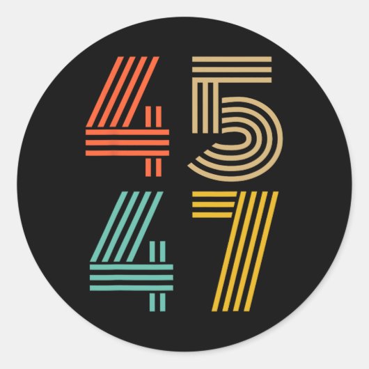 47 Trump 2024 voor President 4547 Ronde Sticker (Voorkant)